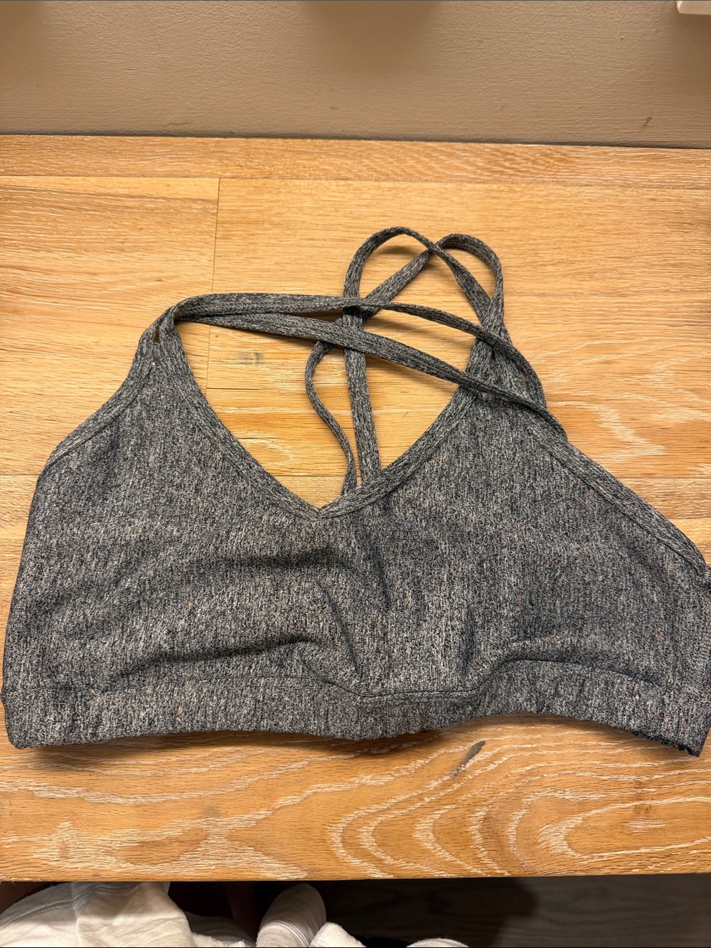 Beyond Yoga Heather Gray Strappy Sports Bralette